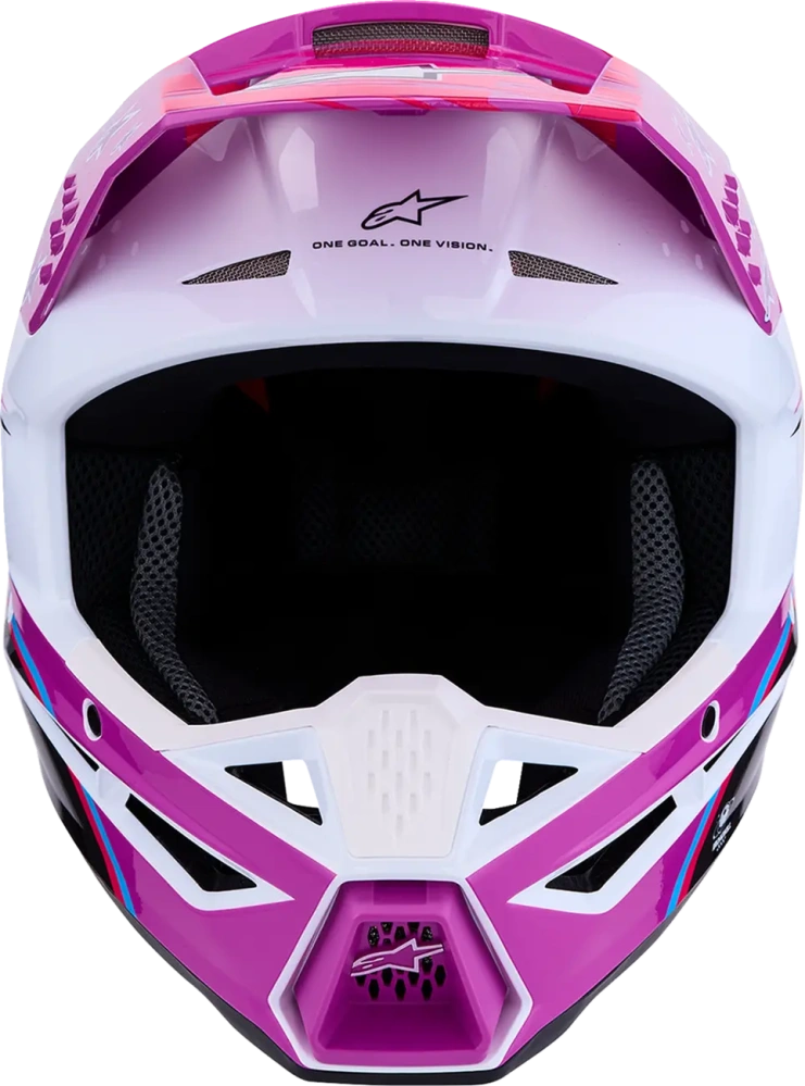 Motokrosová přilba ALPINESTARS SM3 / SM-3 / S-M3 FALCON 8300827-3222 barva růžová/fialová/bílá