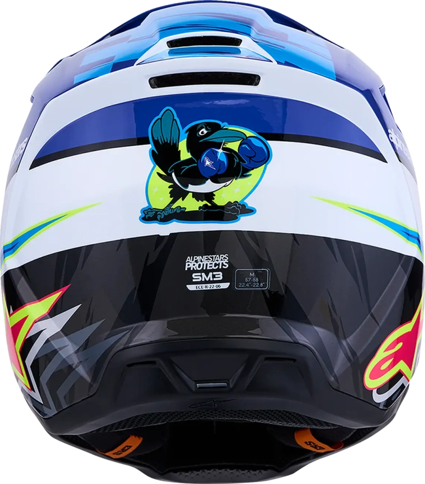 Motokrosová přilba ALPINESTARS SM3 / SM-3 / S-M3 FALCON 8300827-7347 barva černá/bílá/modrá