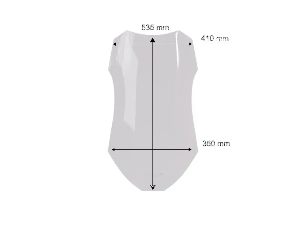 Plexi motocyklu WRS verze TOURING pro YAMAHA RACER 7 / GT rok 2025-2026 barva čirá, výška 53,5 cm