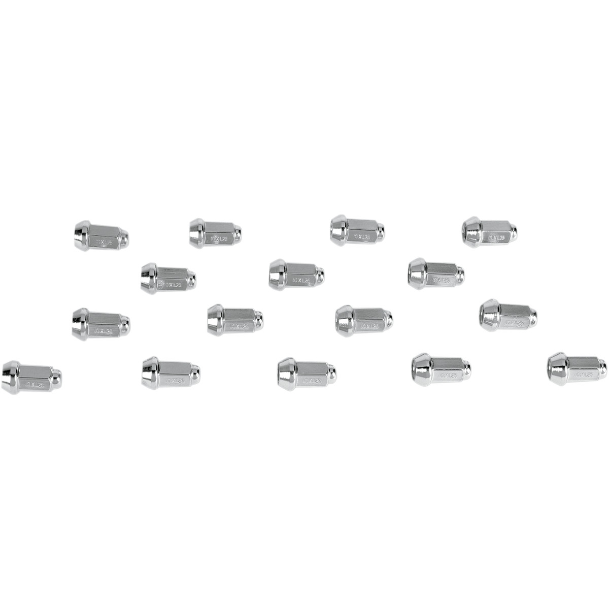 Matice kolová zápustná M10x1,25 LUG NUT 10MMx1.25 60° TAPERED 14MM HEAD CHROME sada 16 kusů