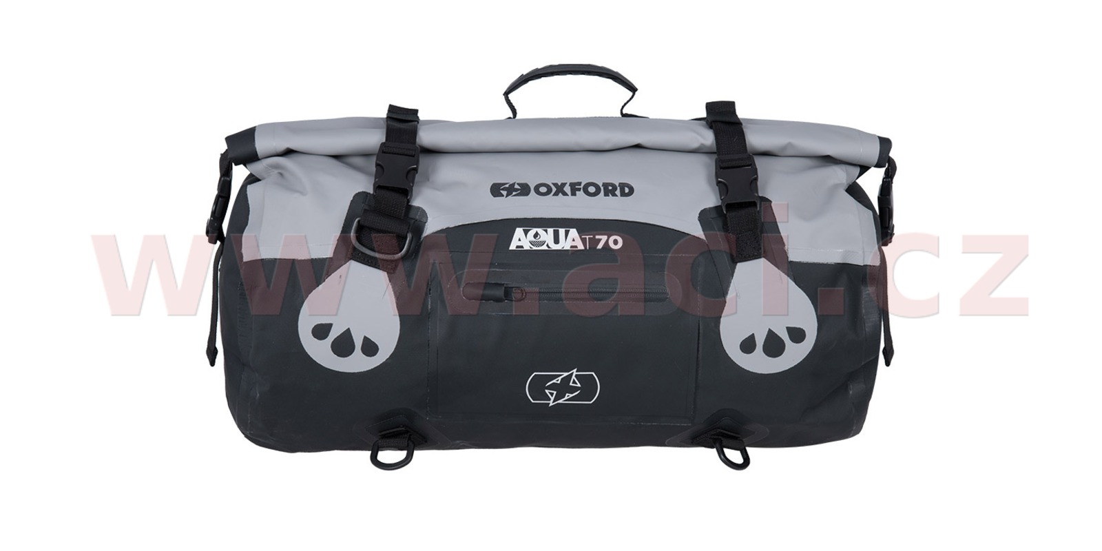 Vodotěsný vak OXFORD AQUA T-70 ROLL BAGG černo/šedý, objem 70l