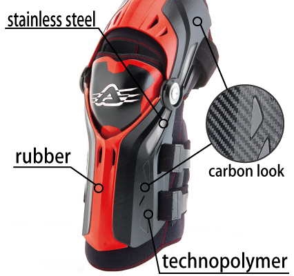 Kloubové chrániče kolen a holenní ACERBIS GORILLA černá/červená