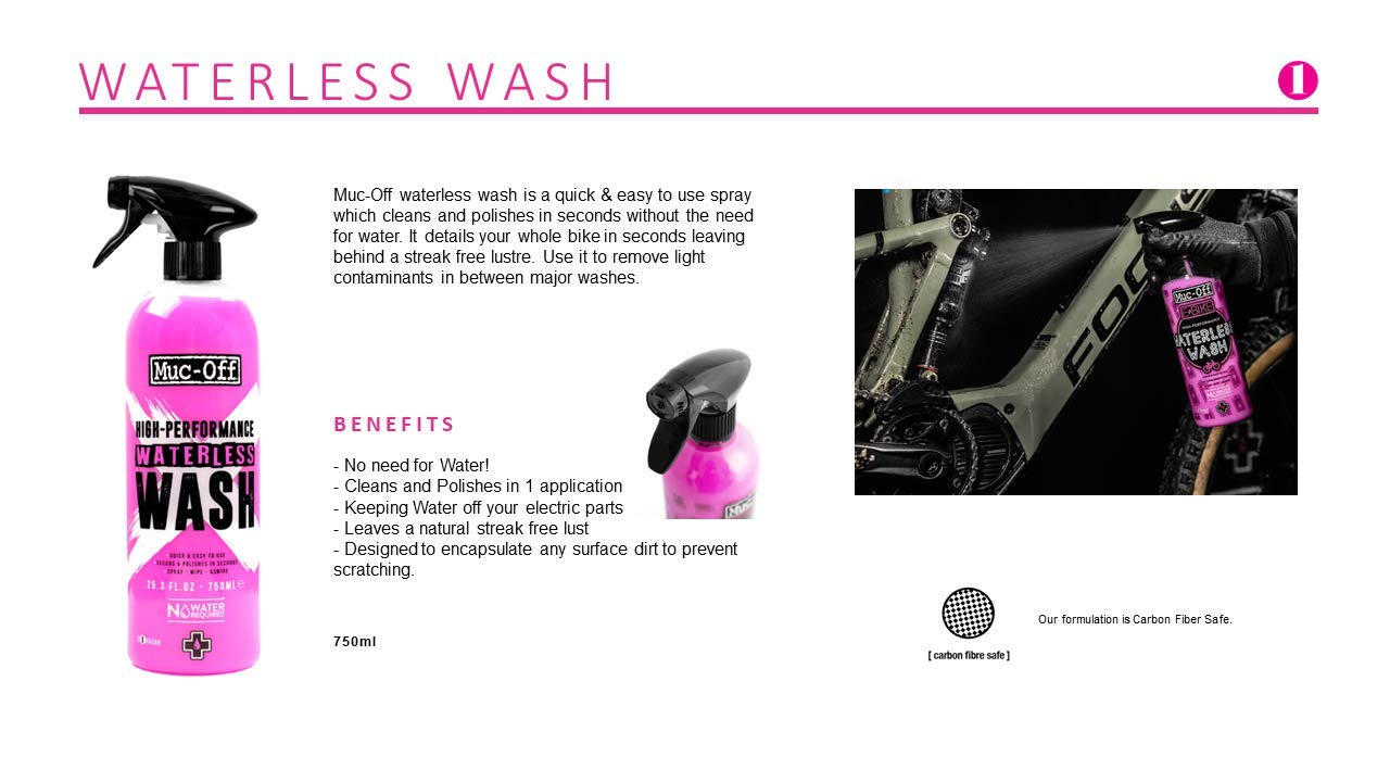 Čistící prostředek na motocykl a jízdní kola bez použití vody MUC-OFF WATERLESS WASH 750 ML