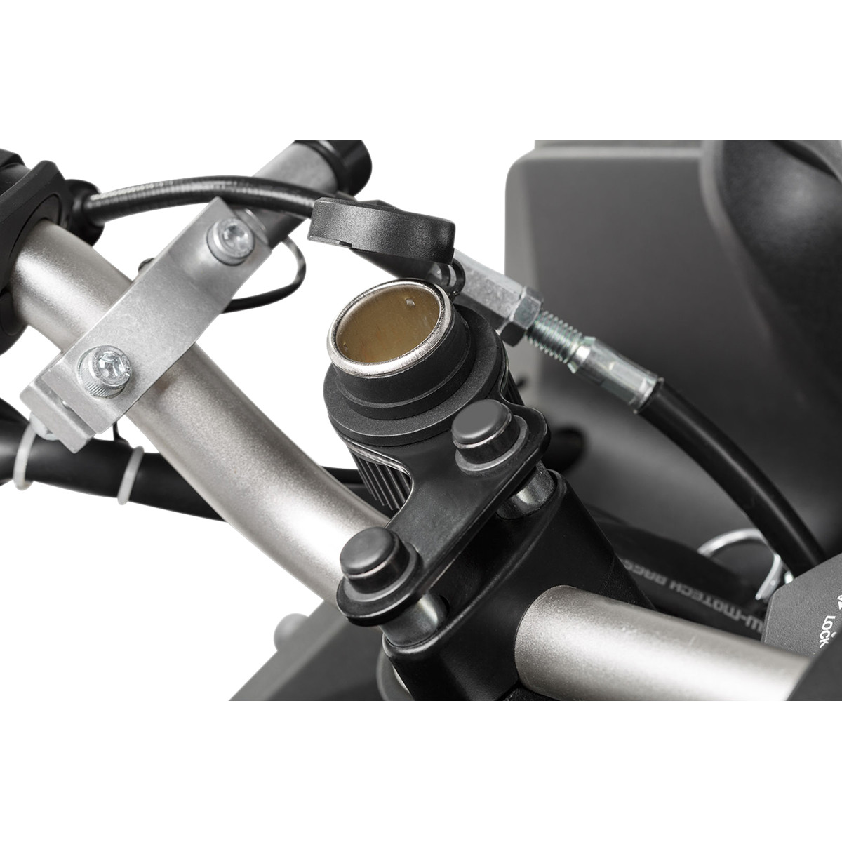 Zásuvka na řidítka motocyklu SW-MOTECH CIGARETTE LIGHTER SOCKET WITH CABLE HARNESS