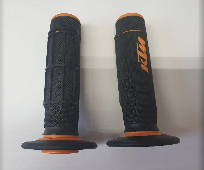 A Motokrosové  rukojeti - gripy KTM GRIFFSET - zavřené konce - černá/oranžová 