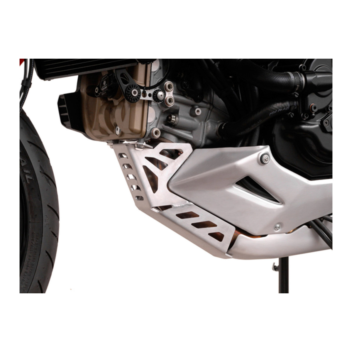 Ochranný kryt motoru motocyklu SW MOTECH pro DUCATI Multistrada/S 1200 2010-2014 stříbrná