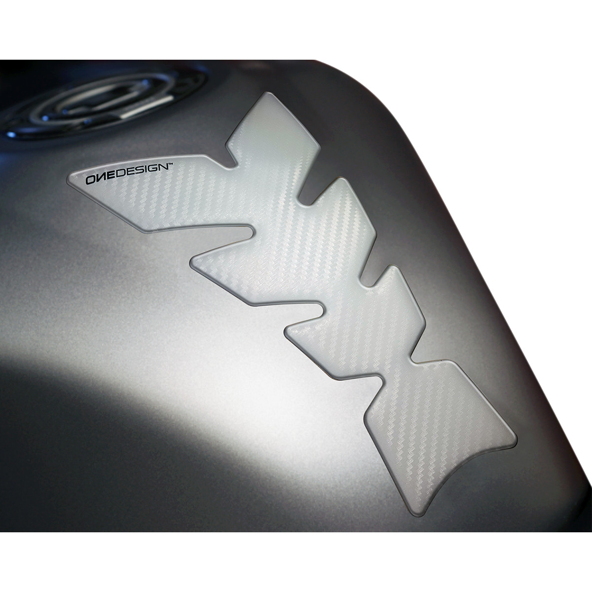 Samolepka - tank pad na nádrž motocyklu ONEDESIGN TANKPAD MOON SOFT TOUCH BÍLÁ