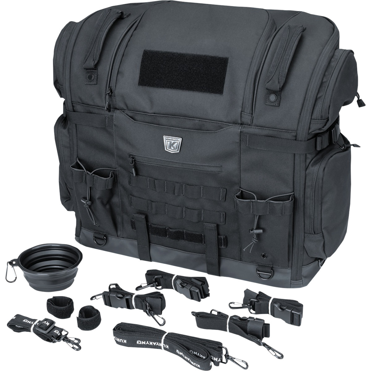 a Textilní brašna na motocykl pro zvířata KÜRYAKYN BAG PET PALACE TITAN objem 78 litrů, barva černá, pro domácí mazlíčky do 15,8 kg