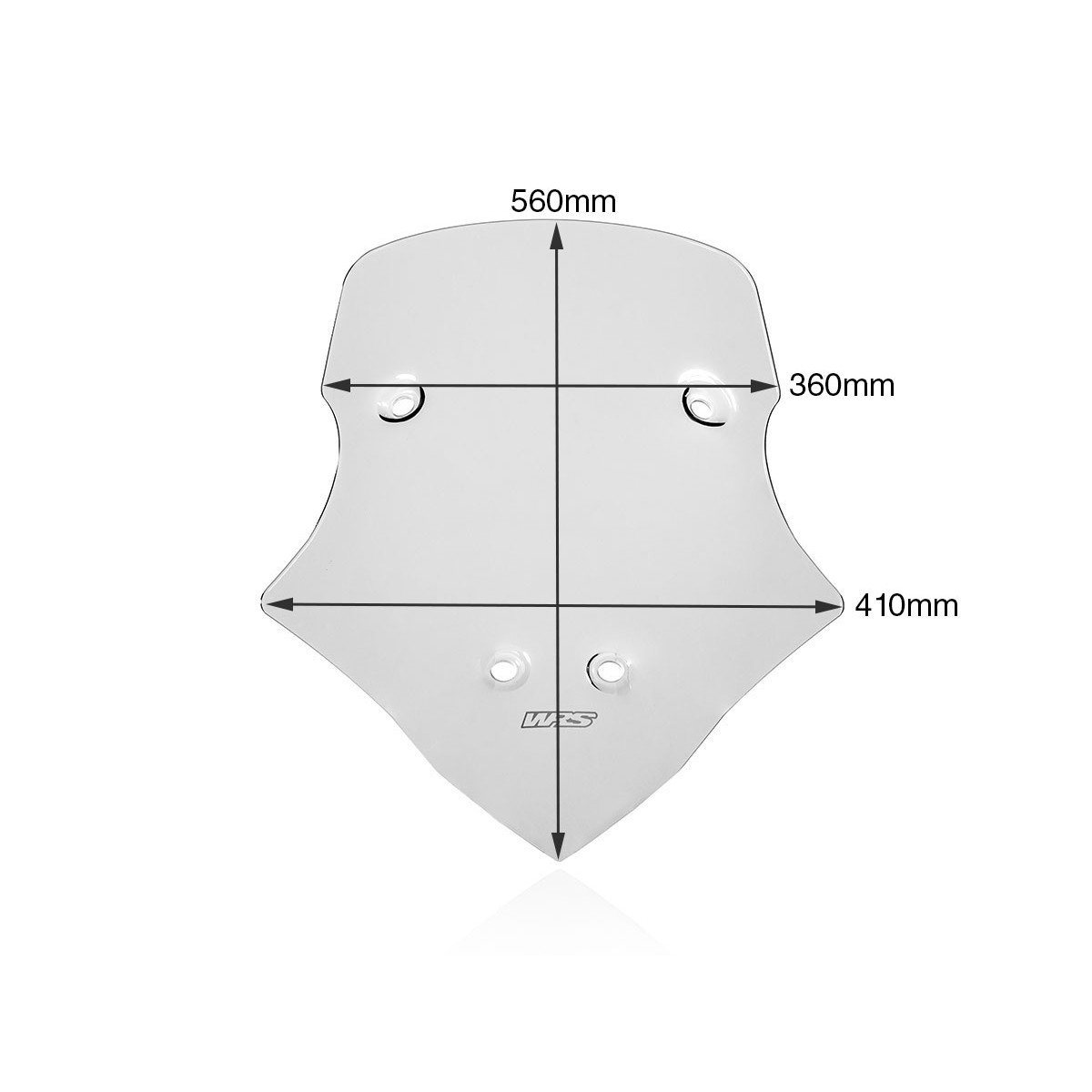 Plexi motocyklu WRS pro DUCATI MULTISTRADA V4/S/SPORT rok 2020-2021, barva čirá, výška 56 cm, verze caponord