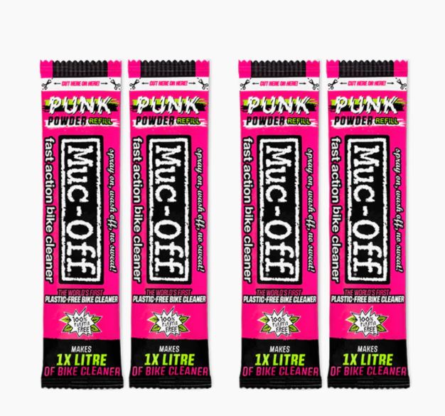 Mycí prostředek na motocykly a jízdní kola MUC-OFF BIKE CLEANER PUNK POWDER 4 kusy + LÁHEV 
