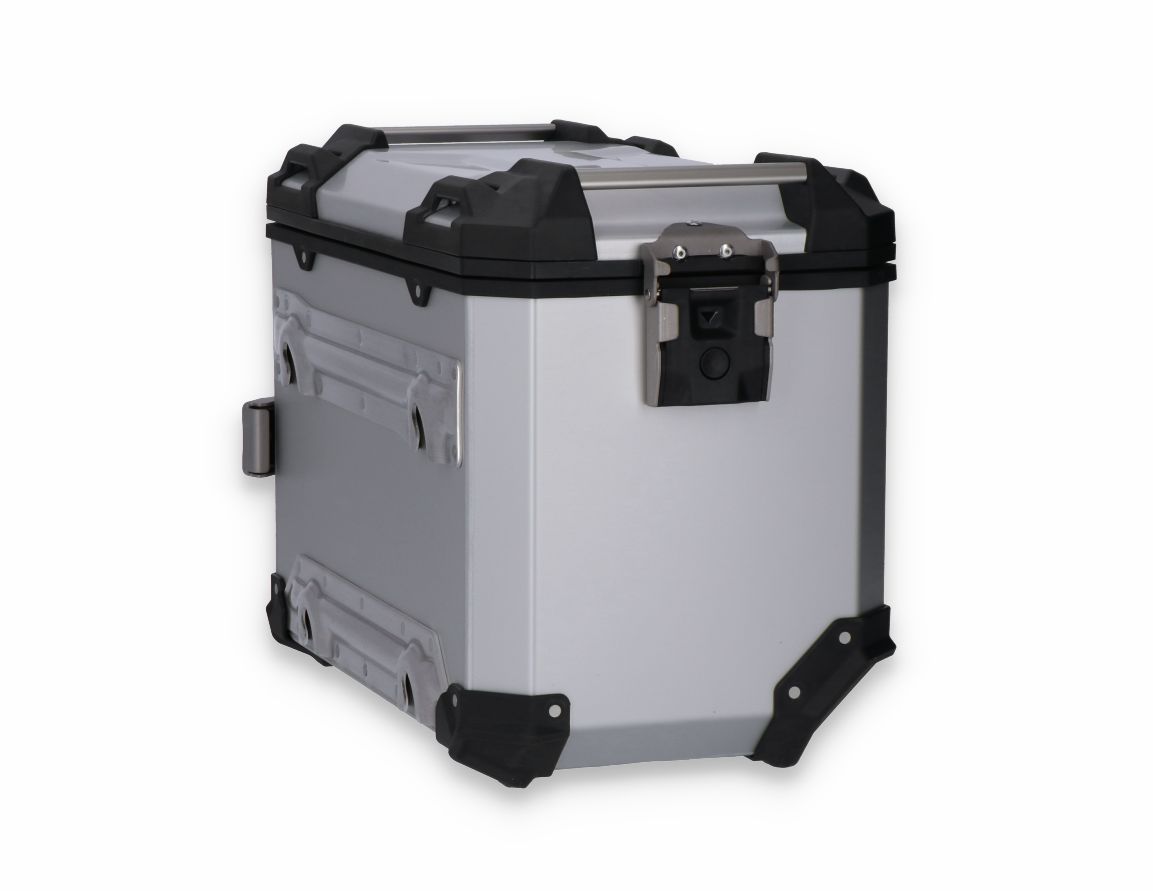 Boční motocyklový hliníkový kufr SW-MOTECH TRAX ADV SIDE CASES obsah 37 litrů, barva stříbrná, montážní pozice levá, 1 kus