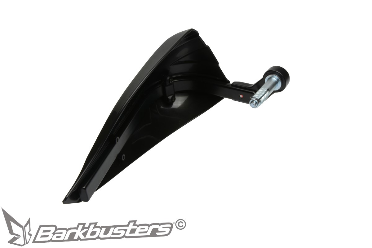 Sada motocyklových krytů páček s výztuhou BARKBUSTERS HANDGUARDS STORM SINGLE POINT BAR END MOUNT černé, pár, pro montáž do dutých řídítek