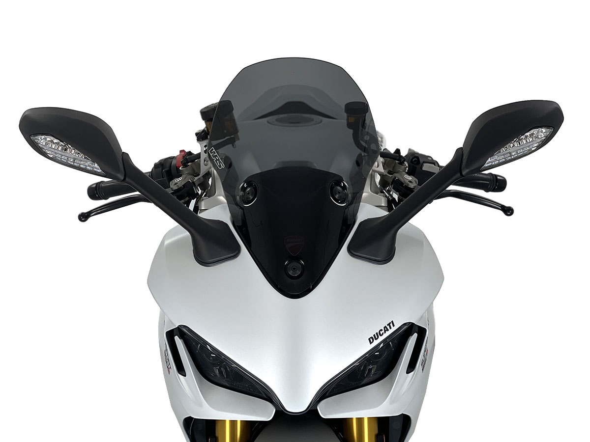 Plexi motocyklu WRS SPORT pro DUCATI DUCATI SUPERSPORT 950 / S 2021-2023, výška 37 cm, šíře 32 cm, barva tmavě kouřová