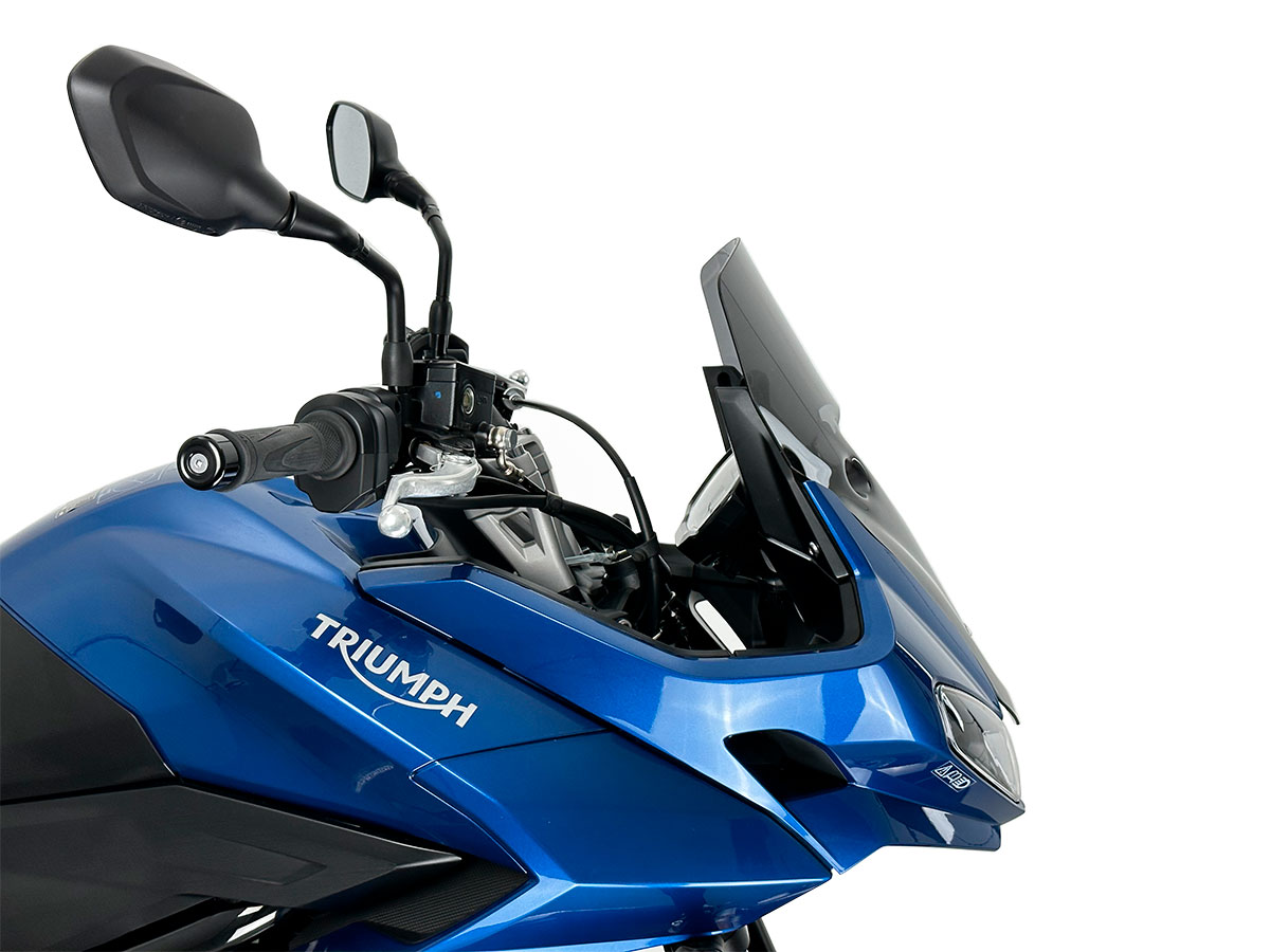 Plexi motocyklu WRS verze SPORT pro motocykly TRIUMPH TIGER SPORT 660 ABS rok 2022-2024, výška 46 cm, šíře 33 cm, barva tmavě kouřová