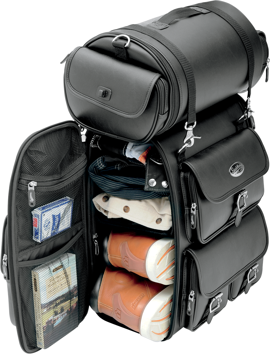 Brašna na zadní sedadlo motocyklu SADDLEMEN EX2200 SISSY BAR BAG DRIFTER barva černá, objem 36,1 litrů