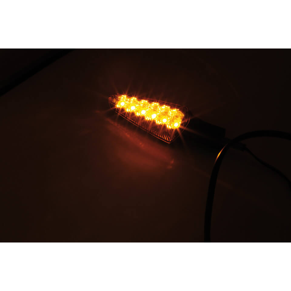 a Univerzální LED blinkry KOSO NUOVO barva černá, oranžové sklíčko, homologované, pár 