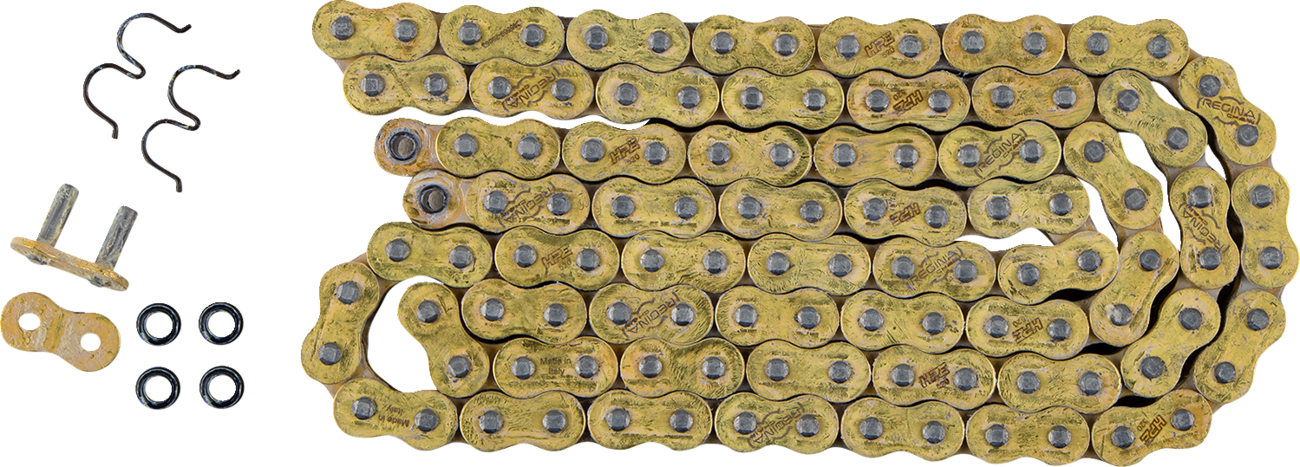 Motocyklový řetěz REGINA CHAIN 520 HPE GG 108 článků, barva zlatá, včetně nýtovací spony