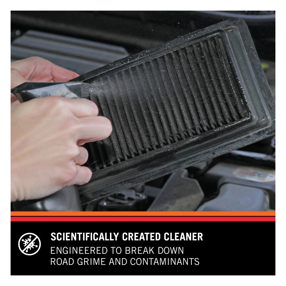 Čistící sada vzduchových filtrů KN AIR FILTER CARE KIT SQUEEZE RED obsah balení 237 ml + 355 ml