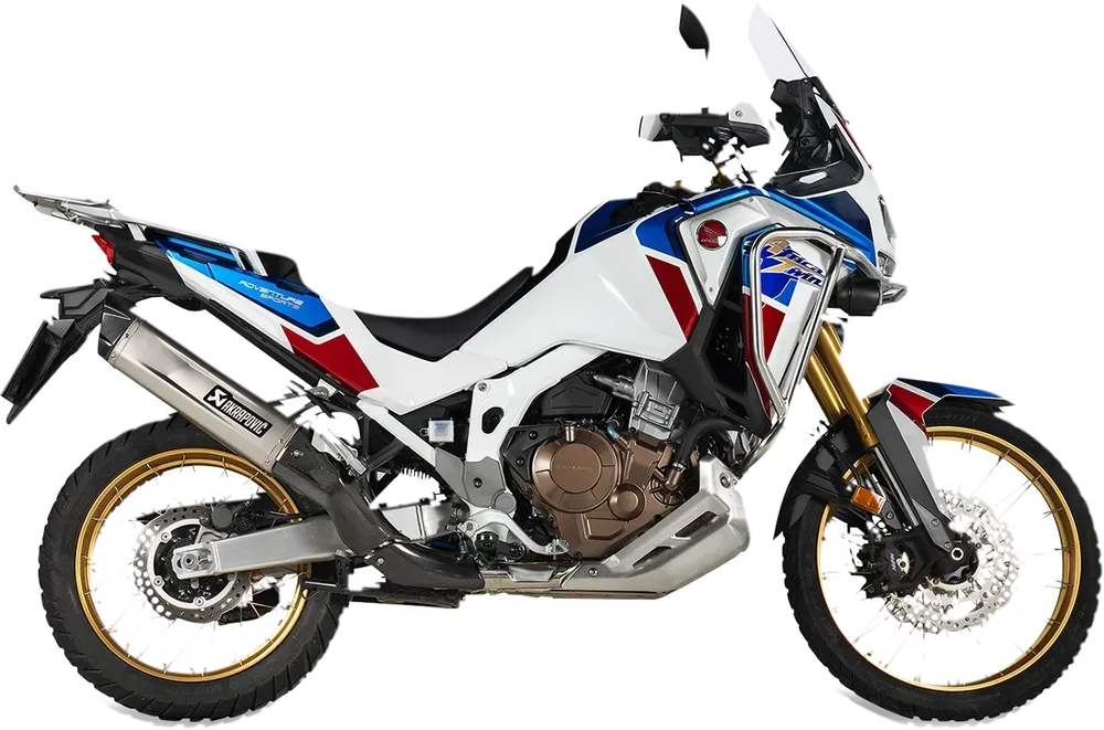 Koncovka výfuku motocyklu AKRAPOVIČ SLIP-ON SERIES MUFFLERS pro HONDA CRF 1100 Africa Twin rok 2020-2024, homologovaná
