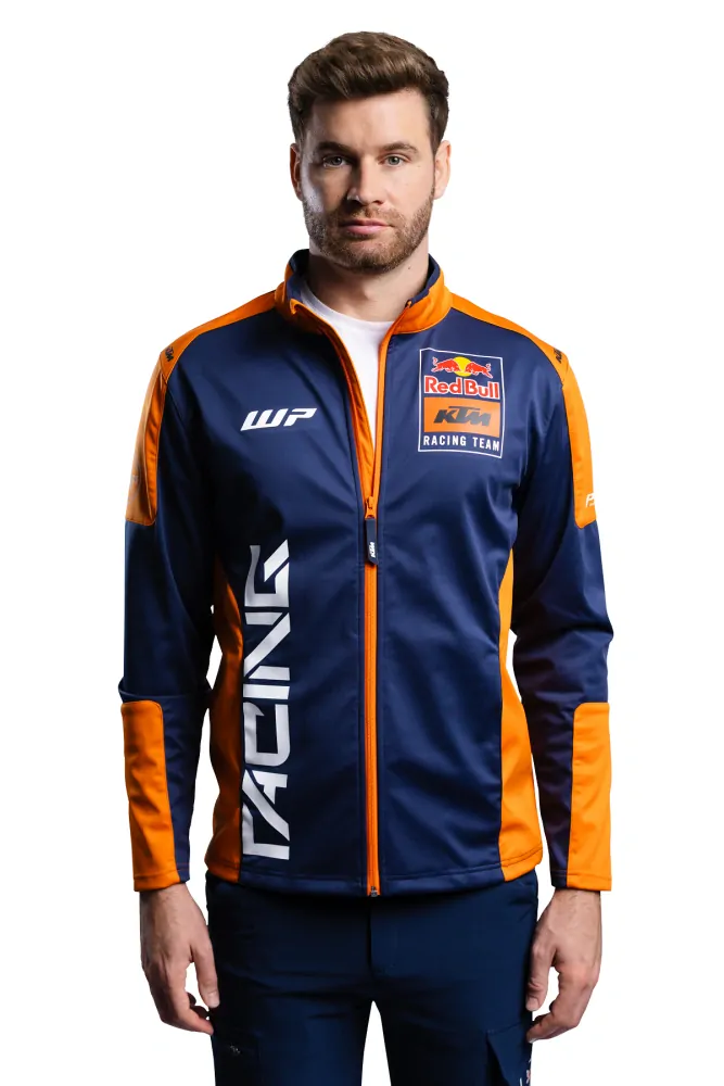 Softsheelová bunda bez kapuce na zip KTM X-BOW REPLICA TEAM SOFTSHELL JACKET černá/oranžová