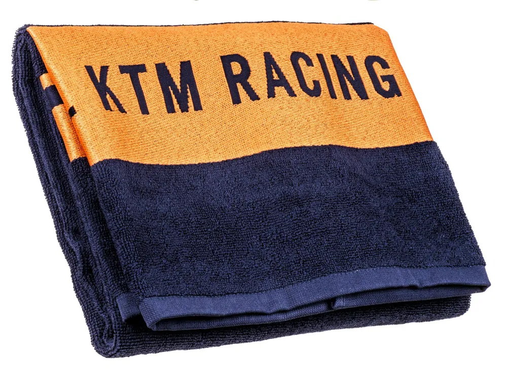 Bavlněná osuška KTM RED BULL RACING barva modrá/oranžová, rozměr 70 x 140 cm