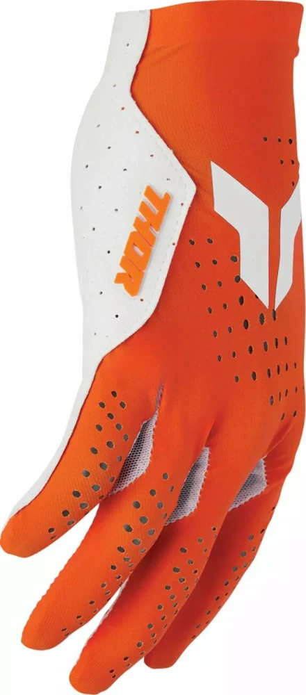 A Ventilační motokrosové / MTB rukavice s jednovrstvou dlaní THOR SPORTMODE VENTED barva oranžová/bílá, pár, VELIKOST L