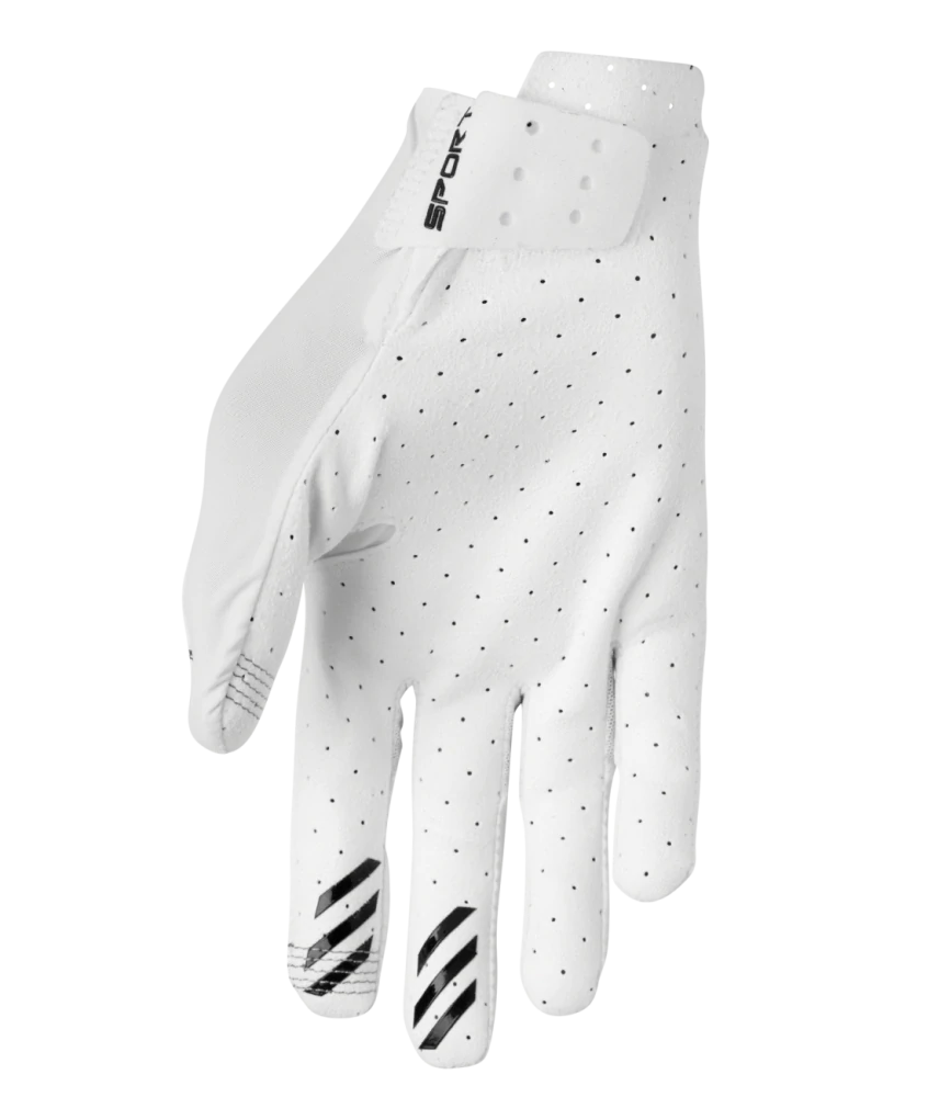 Ventilační motokrosové / MTB rukavice s jednovrstvou dlaní THOR SPORTMODE VENTED barva bílá/černá, pár