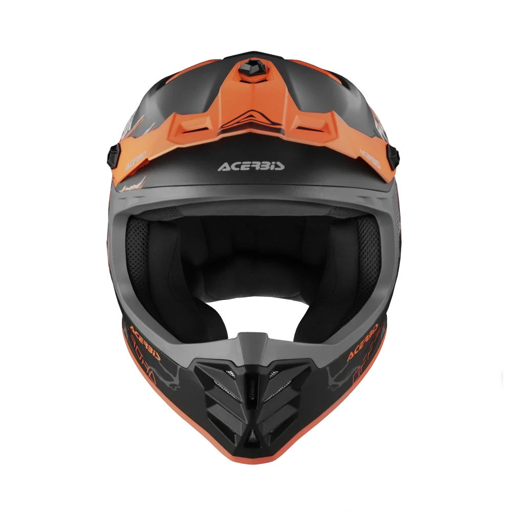 a Dětská motokrosová přilba / MX helma ACERBIS PROFILE JUNIOR barva černá / oranžová fluo matná velikost S 47-48 cm