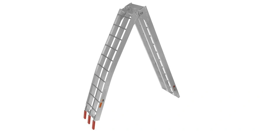 Hliníková nájezdová rampa skládací Q-TECH pro motocykl  délka 222 cm, šíře 23 cm, nosnost 250 kg