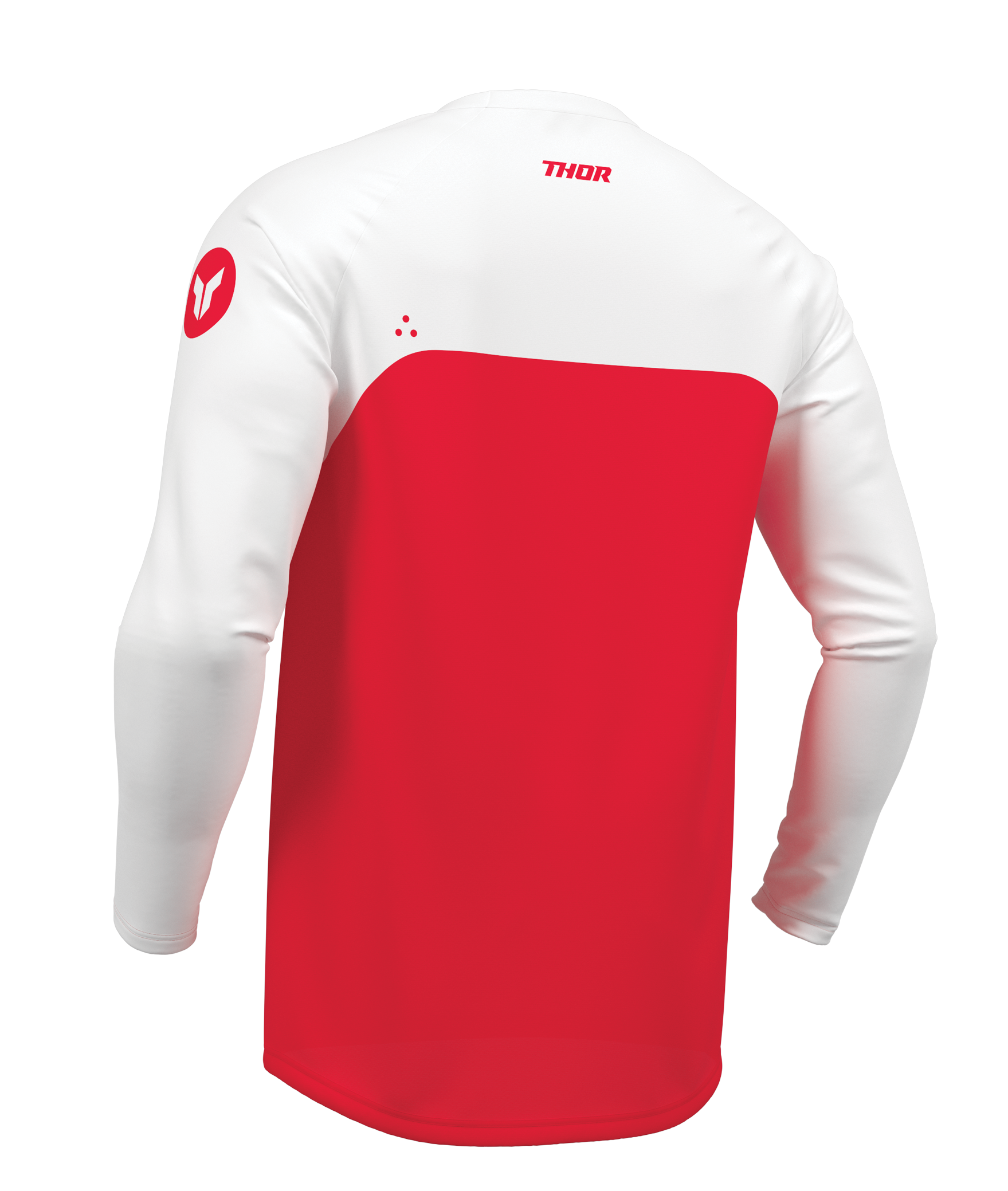 A Dětský motokrosový komplet kalhot a dresu THOR RIDEMODE RACEWEAR MENACE barva červená/bílá velikost 26+L 