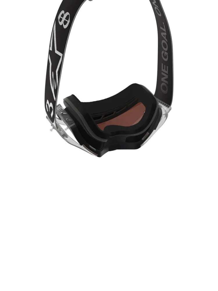 Limitovaná edice motokrosových / enduro brýlí ALPINESTARS GOGGLE SUPERTECH HAIDEN DEEGAN 5100926-1884 Signature Goggle barva stříbrná/černá se stříbrným zrcadlovým plexi 