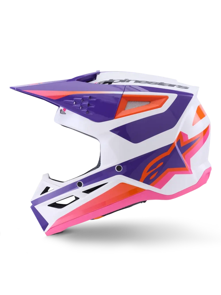 Motokrosová přilba ALPINESTARS SM3 / SM-3 / S-M3 / 8300926-2052 HEAT bílá/fialová/růžová