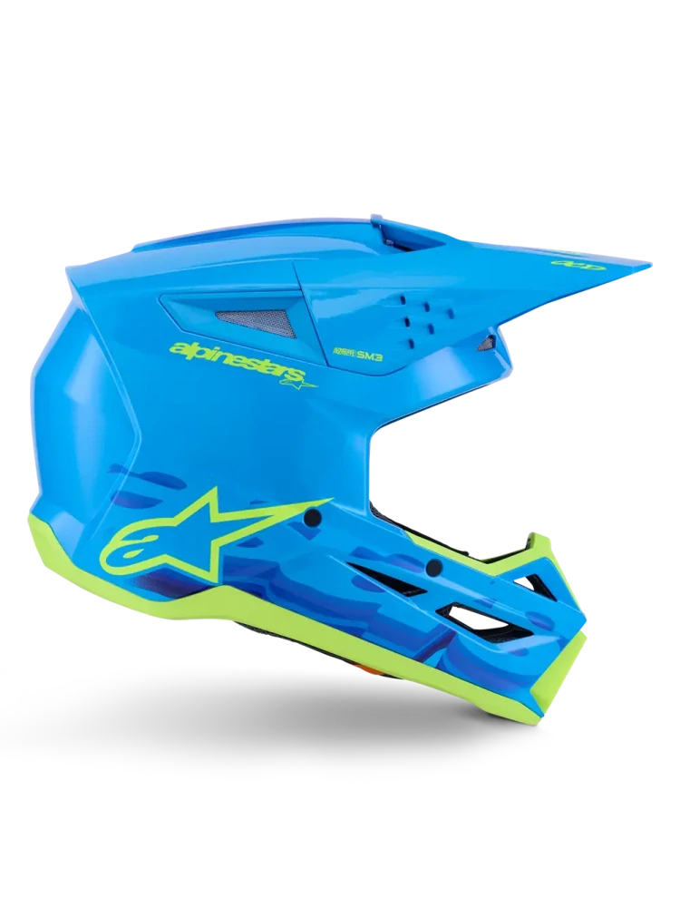 A Motokrosová přilba ALPINESTARS SM3 / SM-3 / S-M3 / 8301126-7232 FORCE barva cyan velikost M 