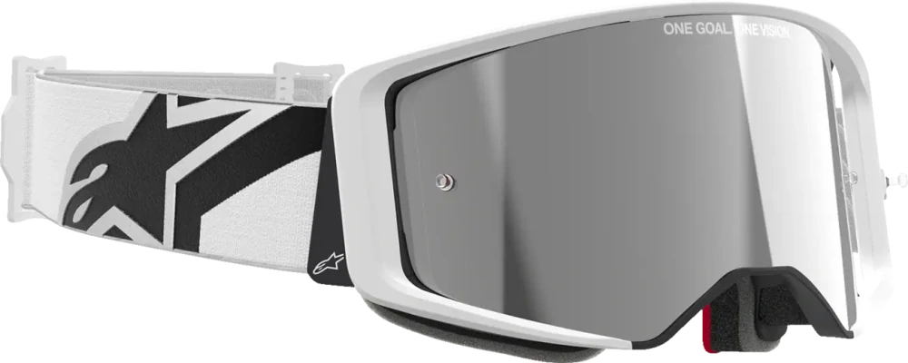 Motokrosové / enduro brýle ALPINESTARS GOGGLE SUPERTECH CORP 5100325-2055 barva bílá/černá, stříbrné zrcadlové plexi