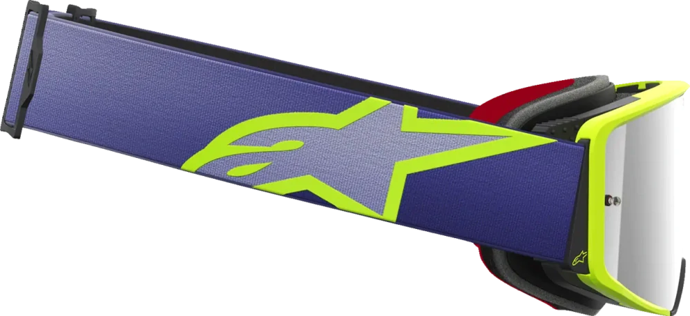 Motokrosové / enduro brýle ALPINESTARS GOGGLE SUPERTECH CORP 5100326-3156 barva fialová/žlutá fluo, stříbrné zrcadlové plexi 