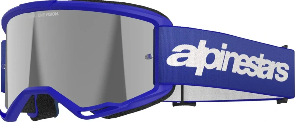 Motokrosové / enduro brýle ALPINESTARS VISION 3 WORDMARK MODRÉ 5103225-7266 se zrcadlovým objektivem 