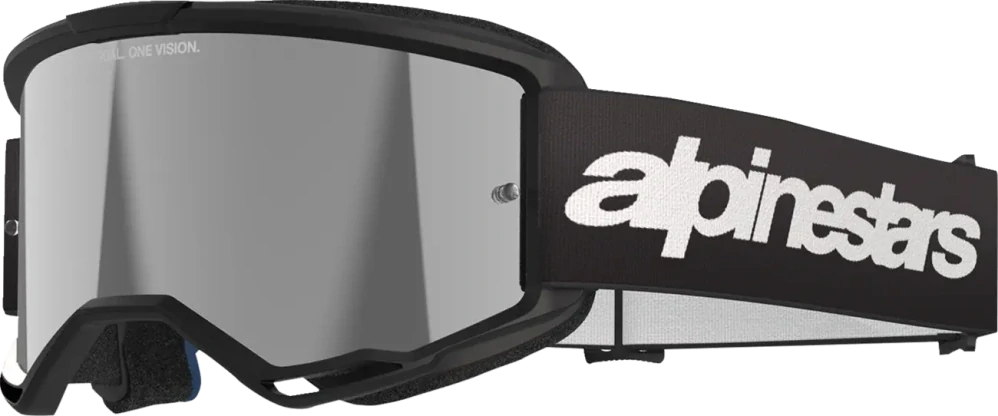 Motokrosové / enduro brýle ALPINESTARS VISION 3 WORDMARK ČERNÉ 5103225-1456 se zrcadlovým objektivem 