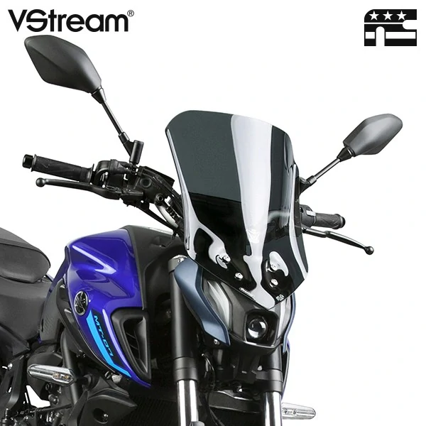 Plexi motocyklu NATIONAL CYCLE verze nízká N20340 pro YAMAHA MT-07 rok 2021-2023 barva tmavě šedá, výška plexi 41,6 cm