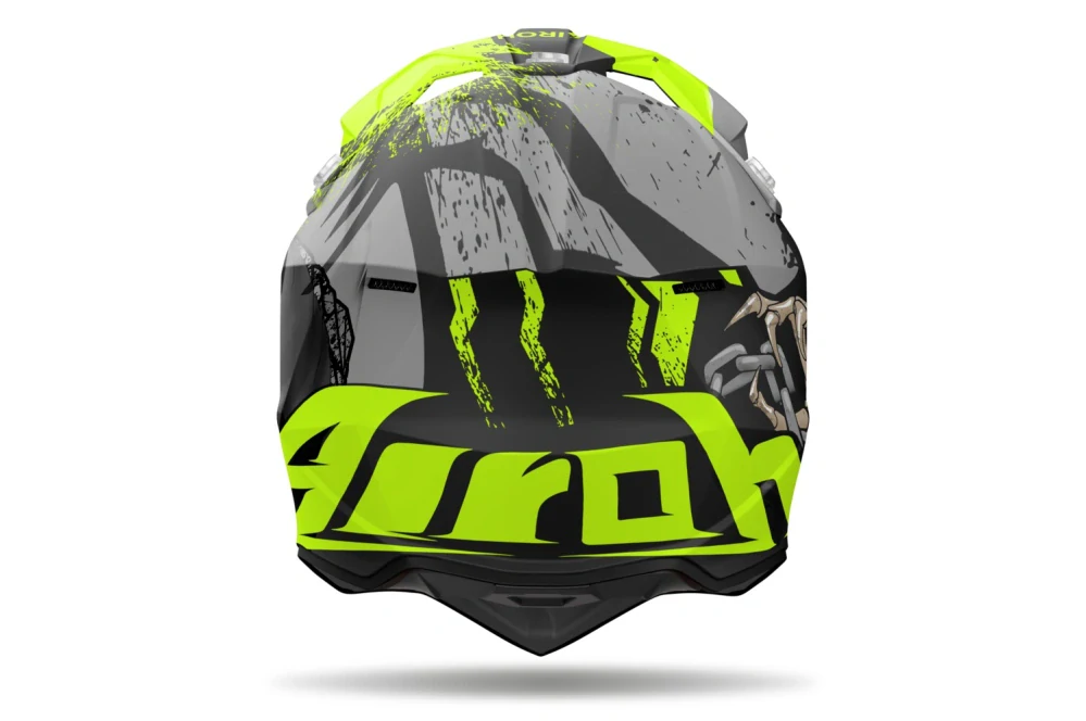 Motokrosová přilba AIROH WRAAAP DARKNES barva černá/žlutá flou matná
