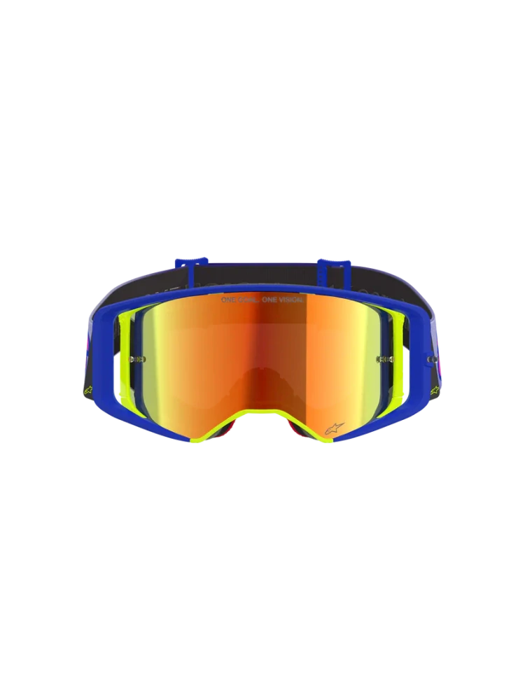 Motokrosové / enduro brýle ALPINESTARS GOGGLE SUPERTECH VISTA 5100226-7285 barva modrá/žlutá, červené zrcadlové plexi 