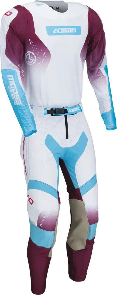 Motokrosový/enduro dres MOOSE OFFROAD ALPHA ONE barva bílá/modrá/fialová