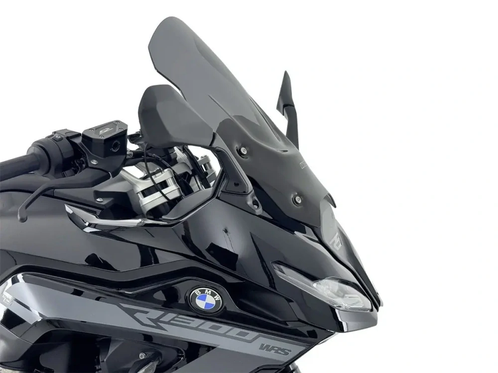 Plexi motocyklu WRS VERZE TOURING pro motocykl BMW R 1300 RS 2025-2026 barva tmavě kouřová, výška plexi 46,5 cm / o 12 cm vyšší než originální plexi
