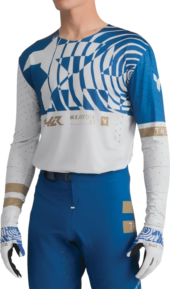 A Lehký a pružný motokrosový - enduro komplet kalhot a dresu THOR SPORTMODE THOR SPORTMODE MIND barva modrá velikost 33+L
