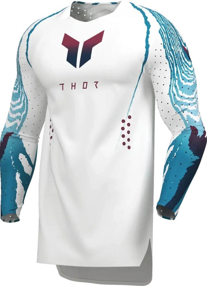 Lehký a pružný motokrosový - enduro dres THOR SPORTMODE DAMASCUS barva bílá