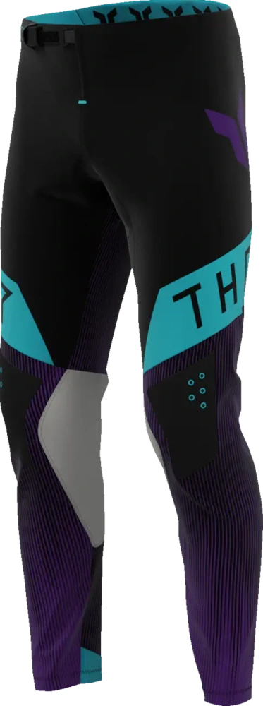 Lehké a pružné motokrosové - enduro kalhoty THOR SPORTMODE VANISH barva černá/fialová
