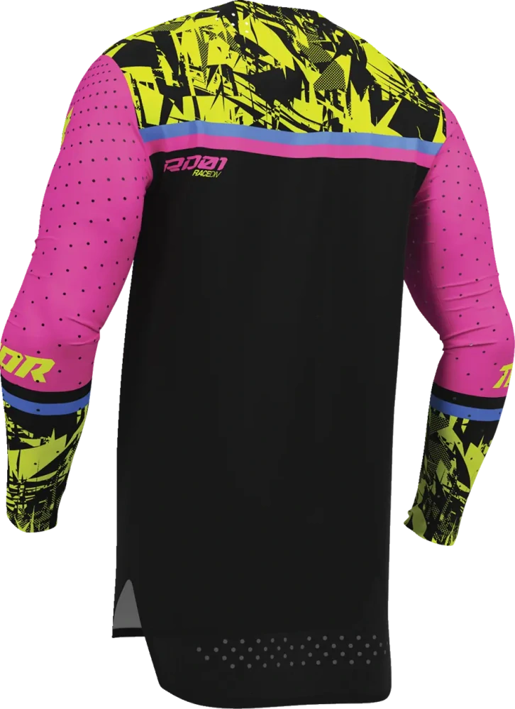 Lehký a pružný motokrosový - enduro dres THOR SPORTMODE PUNKD barva černá/růžová
