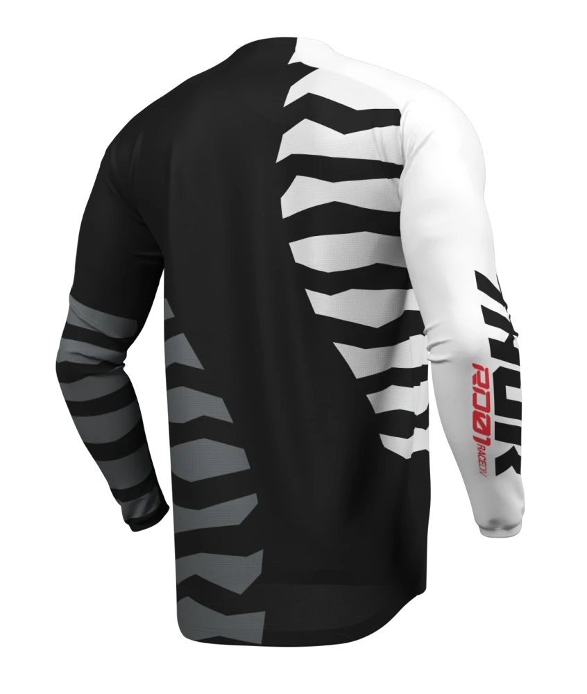 Motokrosový / enduro dres THOR LAUNCHMODE SHREDDER barva černá/šedá/bílá/červená