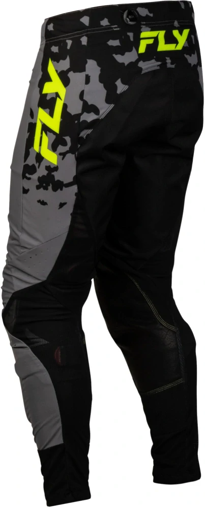 Lehké a maximálně pohodlné motokrosové kalhoty FLY RACING LITE FLAKE USA 2027 barva černá/šedá/hi vis žlutá fluo