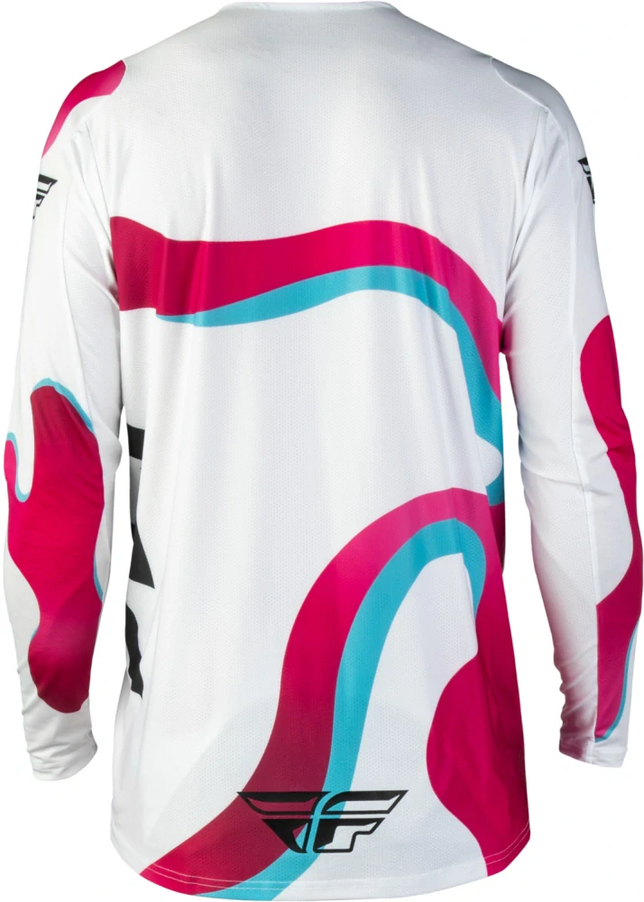Lehký a pružný motokrosový dres FLY RACING LITE VIBE USA 2027 barva bílá/růžová/modrá