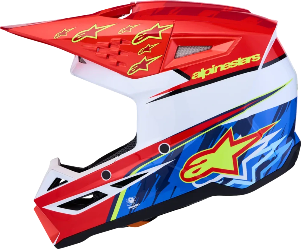 Motokrosová přilba ALPINESTARS SM3 / SM-3 / S-M3 FALCON 8300827-3206 barva červená/bílá/modrá